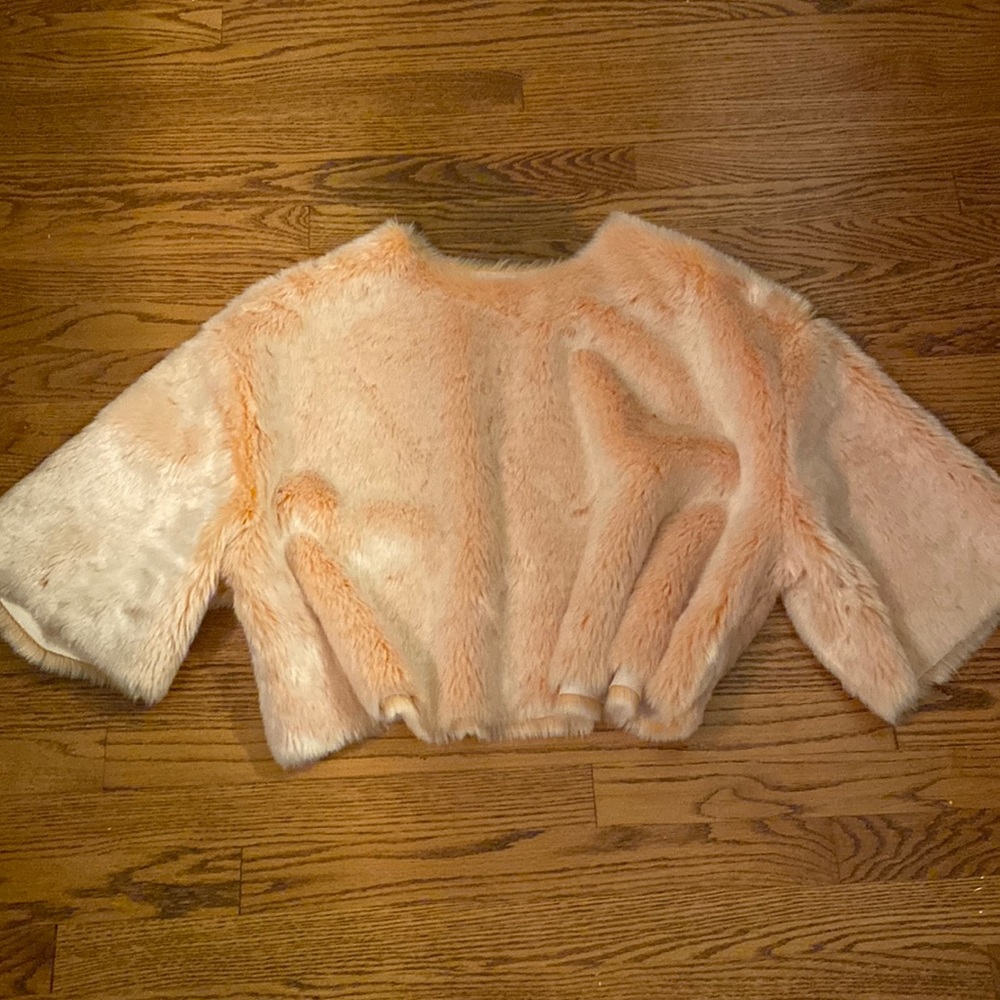 Zara salmon pink fur pull over.